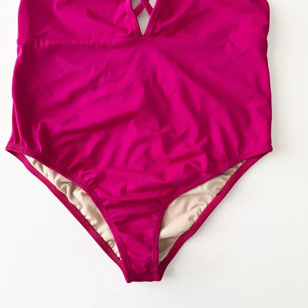 [Frederick's of Hollywood] Fuchsia Pink Sunset One-Piece Swimsuit NWT Sz Large L